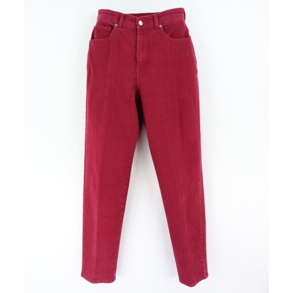 Gloria Vanderbilt High Rise Jeans Womens Sz 10 Maroon Denim Straight Leg Pockets - Picture 1 of 6